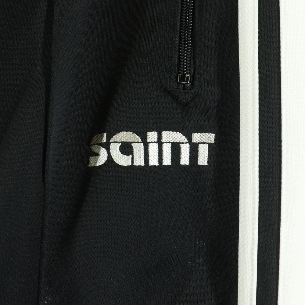 SAINT MICHAEL(セントマイケル) 24AW TRACK PANTS フロントロゴ刺繍 トラックフレアパンツ ブラック SM-YS1-0000-074