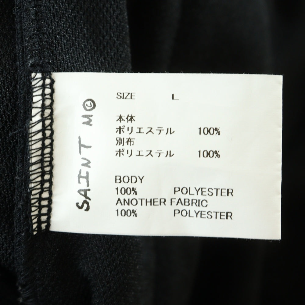 SAINT MICHAEL(セントマイケル) 24AW TRACK PANTS フロントロゴ刺繍 トラックフレアパンツ ブラック SM-YS1-0000-074