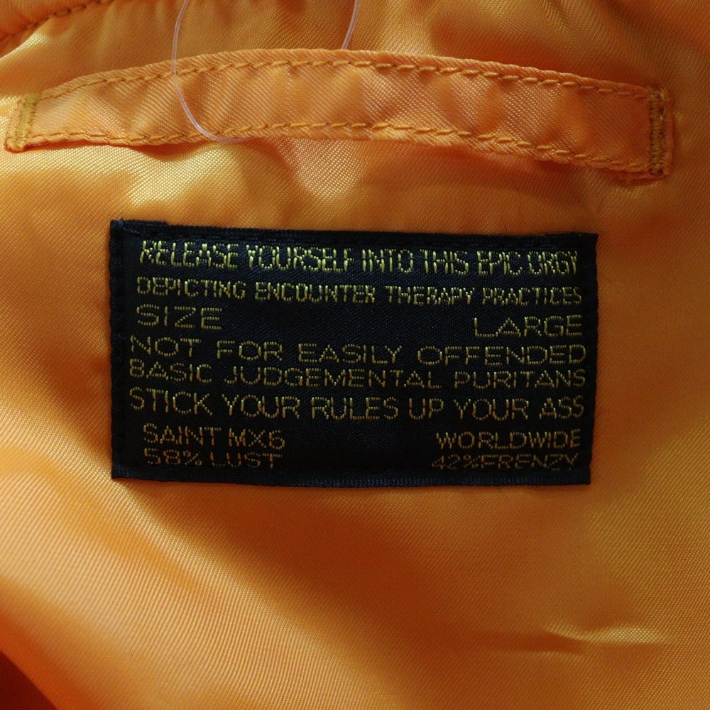 SAINT MICHAEL(セントマイケル) 24AW NO DAMEGE MA-1 ノーダメージMA-1 リバーシブルボンバージャケット ブラック/オレンジ SM-YS1-0000-063