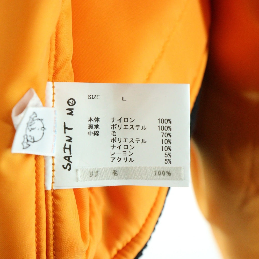 SAINT MICHAEL(セントマイケル) 24AW NO DAMEGE MA-1 ノーダメージMA-1 リバーシブルボンバージャケット ブラック/オレンジ SM-YS1-0000-063