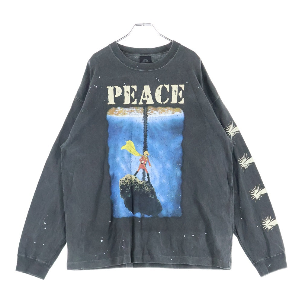 THE SUGAR PUNCH(シュガーパンチ) CYBORG009 LONGSLEEVE ダメージ加工 プリントロゴ長袖Tシャツ カットソー ブラック TSCM23SM004