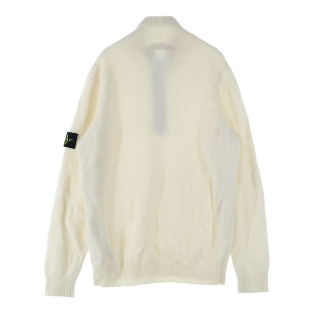 STONE ISLAND(ストーンアイランド) サイドパッチ付き ハーフジップ ニットセーター クリーム 7715540A3
