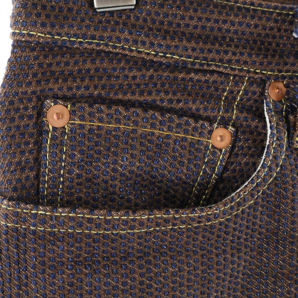 KAPITAL(キャピタル) Century Denim 5P Monkey Cisco センチュリー モンキーデニム 刺し子 ブラウン/インディゴ KAP-301A