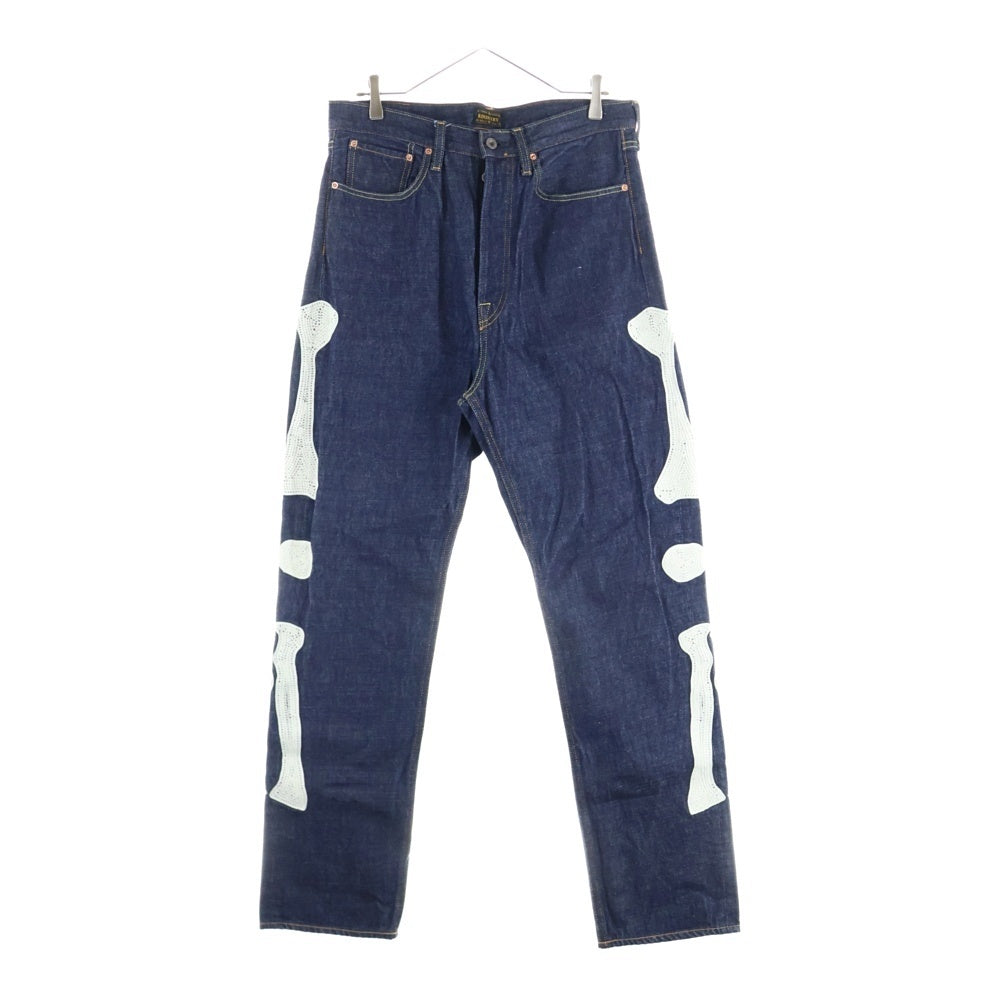 KAPITAL(キャピタル) 14oz Black Denim MEXICAN TUXEDO ボーン刺繍 ブラックデニムパンツ EK-1528LPA