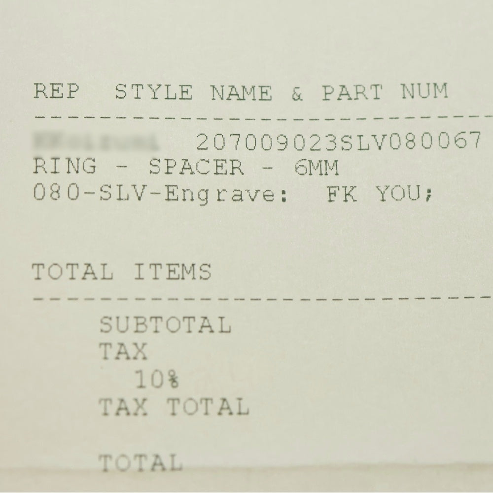 CHROME HEARTS(クロムハーツ) 6mm SPACER FUCK YOU 6mmスペーサーリング ファックユー シルバー