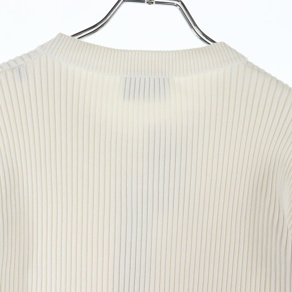 DIESEL(ディーゼル) オーバルDジッププル 長袖リブニットセーター ホワイト