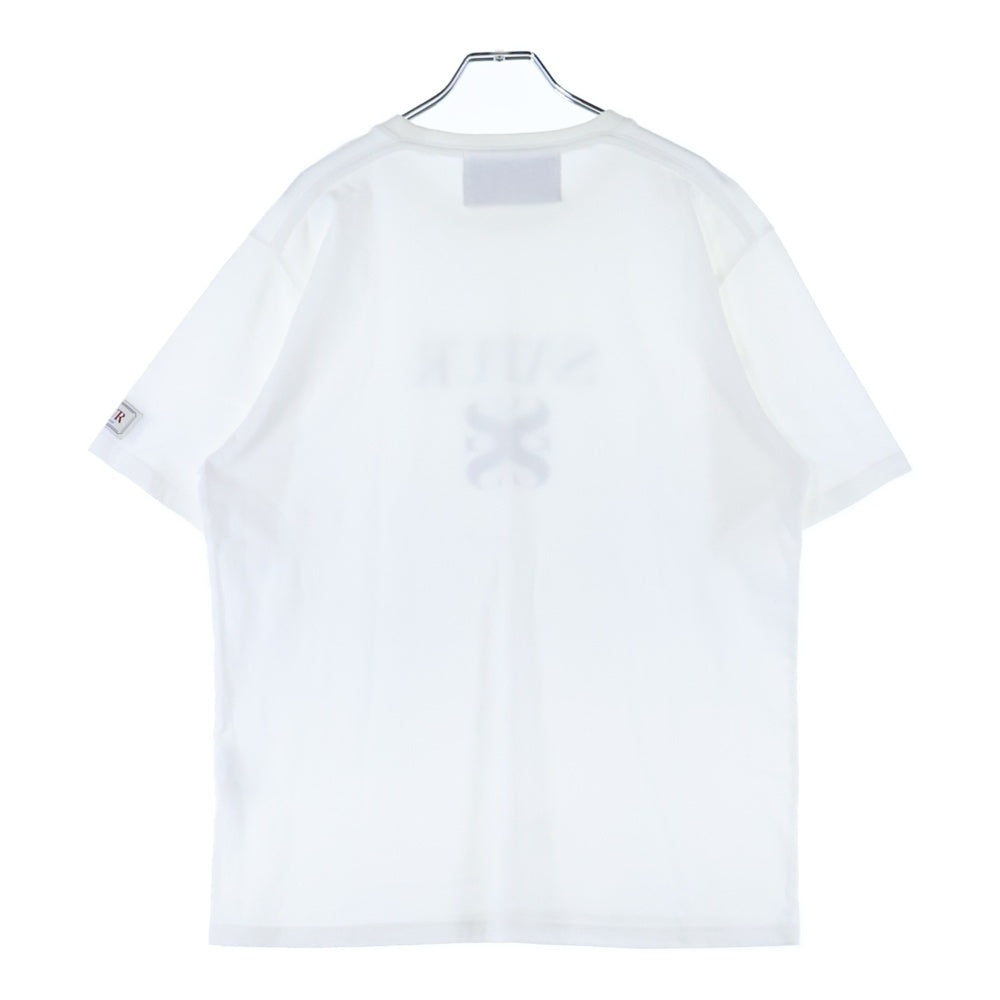 SATUR(セター) フロントロゴ プリント 半袖Tシャツ カットソー ホワイト SA23FWUT03