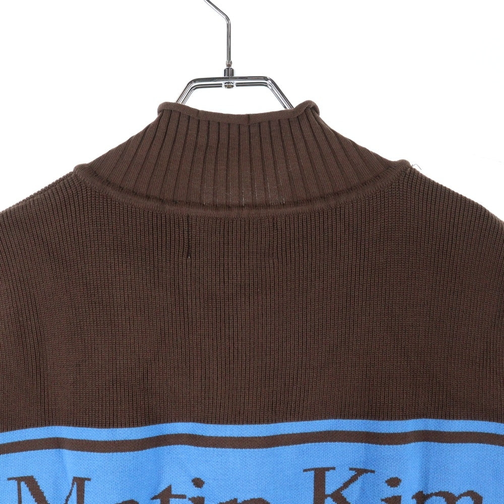 Matin Kim(マーティンキム) バックロゴ ジップアップ ニット ベスト