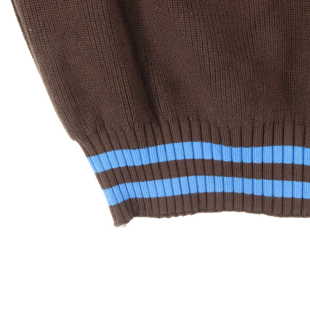 Matin Kim(マーティンキム) バックロゴ ジップアップ ニット ベスト