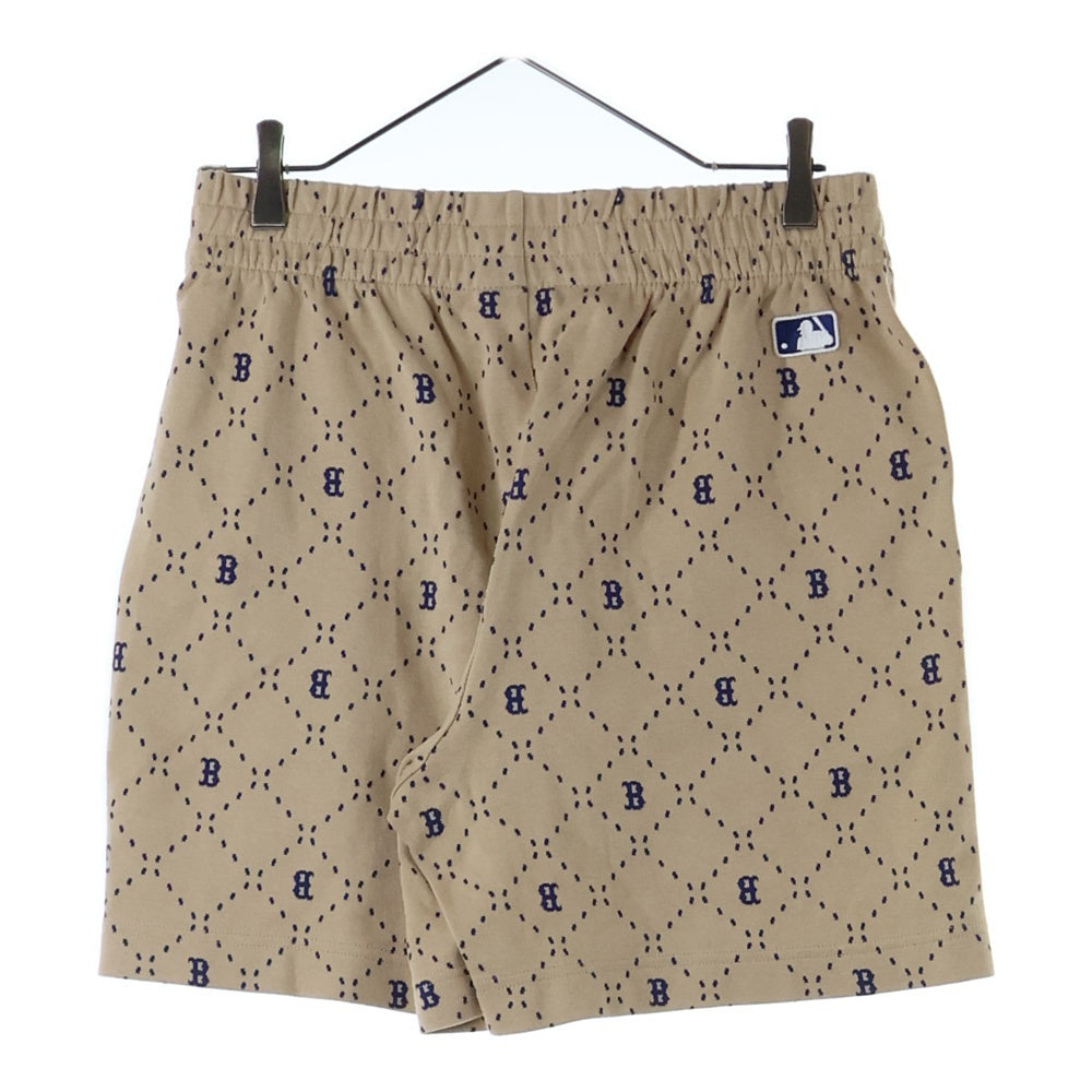 MLB(エムエルビー) ボストンレッドソックス スウェット 総柄 ショーツ ハーフパンツ ブラウン 3LSPM0133