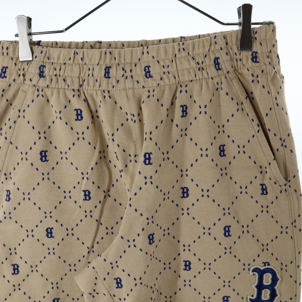 MLB(エムエルビー) ボストンレッドソックス スウェット 総柄 ショーツ ハーフパンツ ブラウン 3LSPM0133