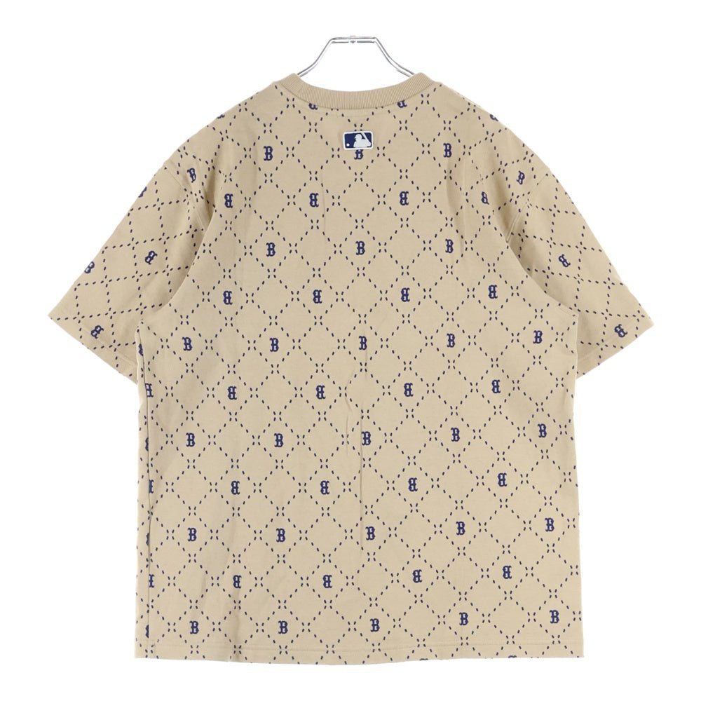 MLB(エムエルビー) ボストンレッドソックス スウェット 総柄 半袖シャツ カットソー ブラウン 3ATSM0533