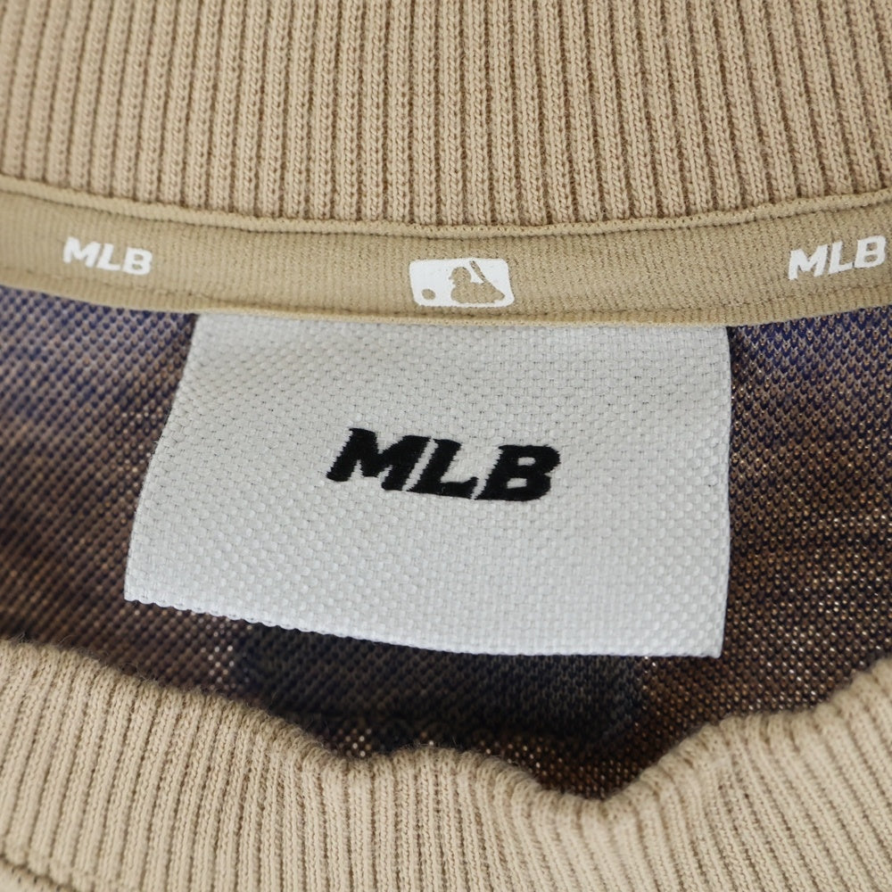 MLB(エムエルビー) ボストンレッドソックス スウェット 総柄 半袖シャツ カットソー ブラウン 3ATSM0533
