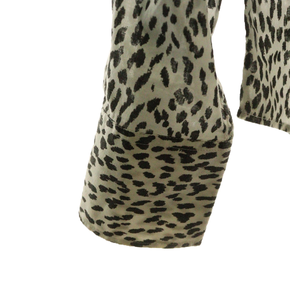 SAINT LAURENT PARIS(サンローランパリ) 13SSエディ期 ベイビーキャット レオパード柄 長袖シャツ ホワイト 323929 Y736B