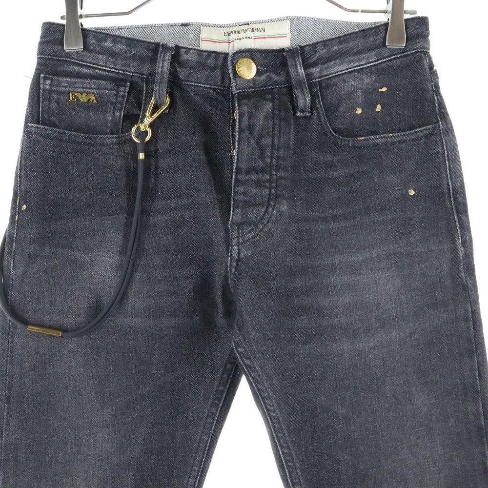 EMPORIO ARMANI EA7(エンポリオアルマーニイーエーセブン) ロゴプレート ストレートデニムパンツ グレー 6G1J75 1D8GZ