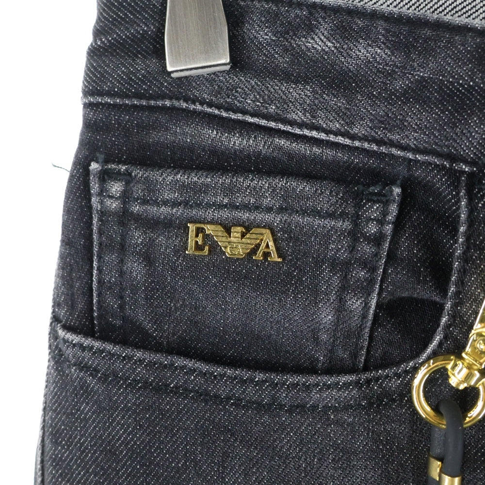 EMPORIO ARMANI EA7(エンポリオアルマーニイーエーセブン) ロゴプレート ストレートデニムパンツ グレー 6G1J75 1D8GZ