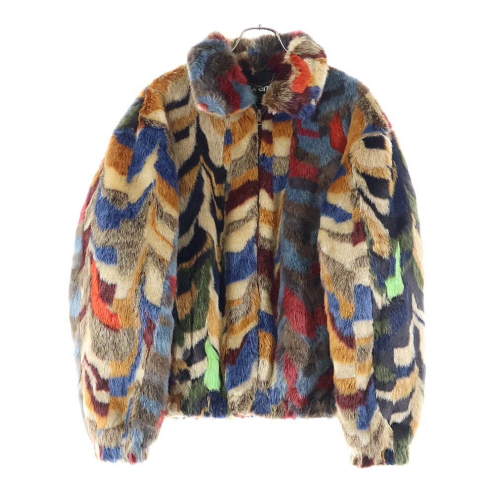SUPREME(シュプリーム) 22AW Multicolor Faux Fur Bomber Jacket フェイクファー ジップアップ ボンバージャケット マルチ