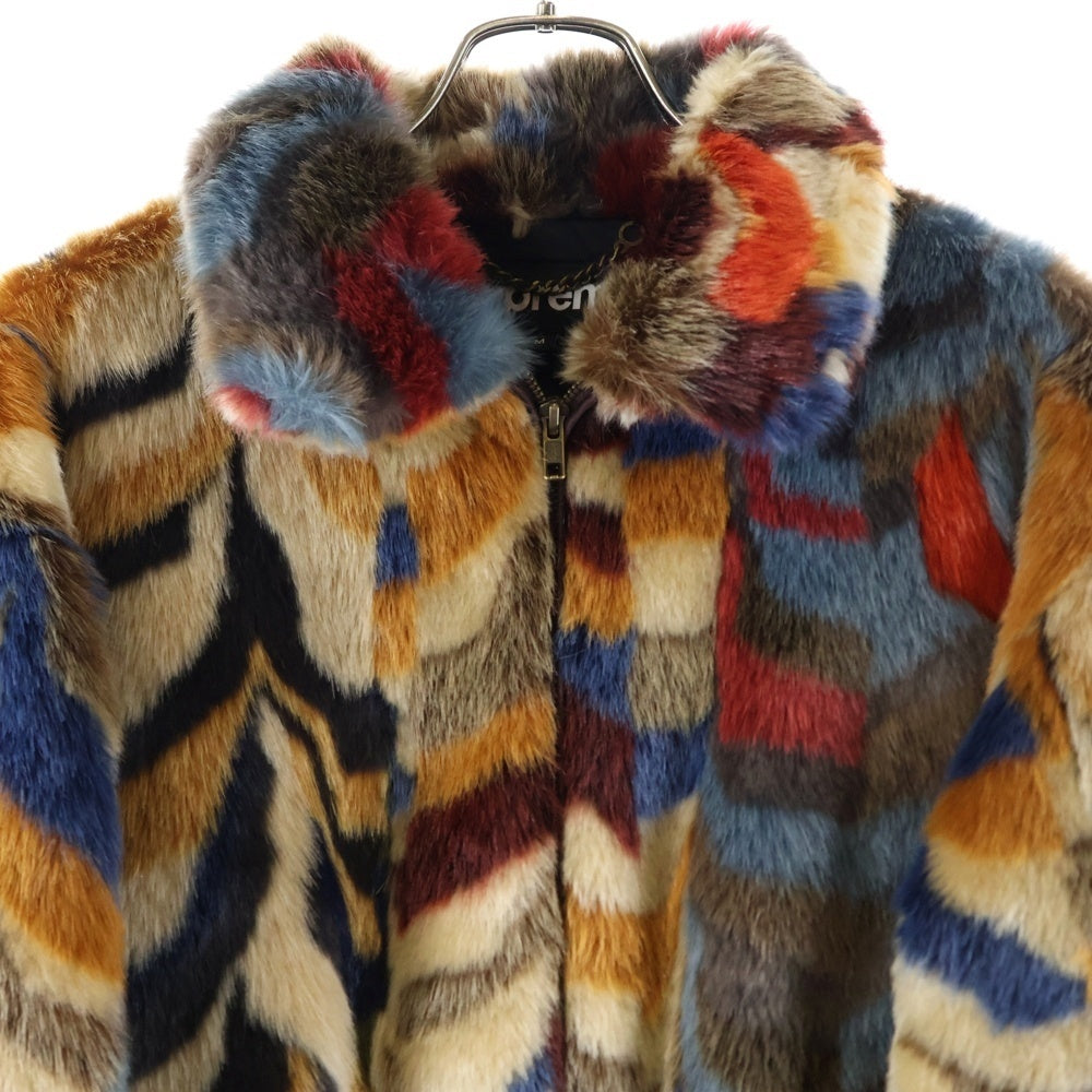 SUPREME(シュプリーム) 22AW Multicolor Faux Fur Bomber Jacket フェイクファー ジップアップ ボンバージャケット マルチ