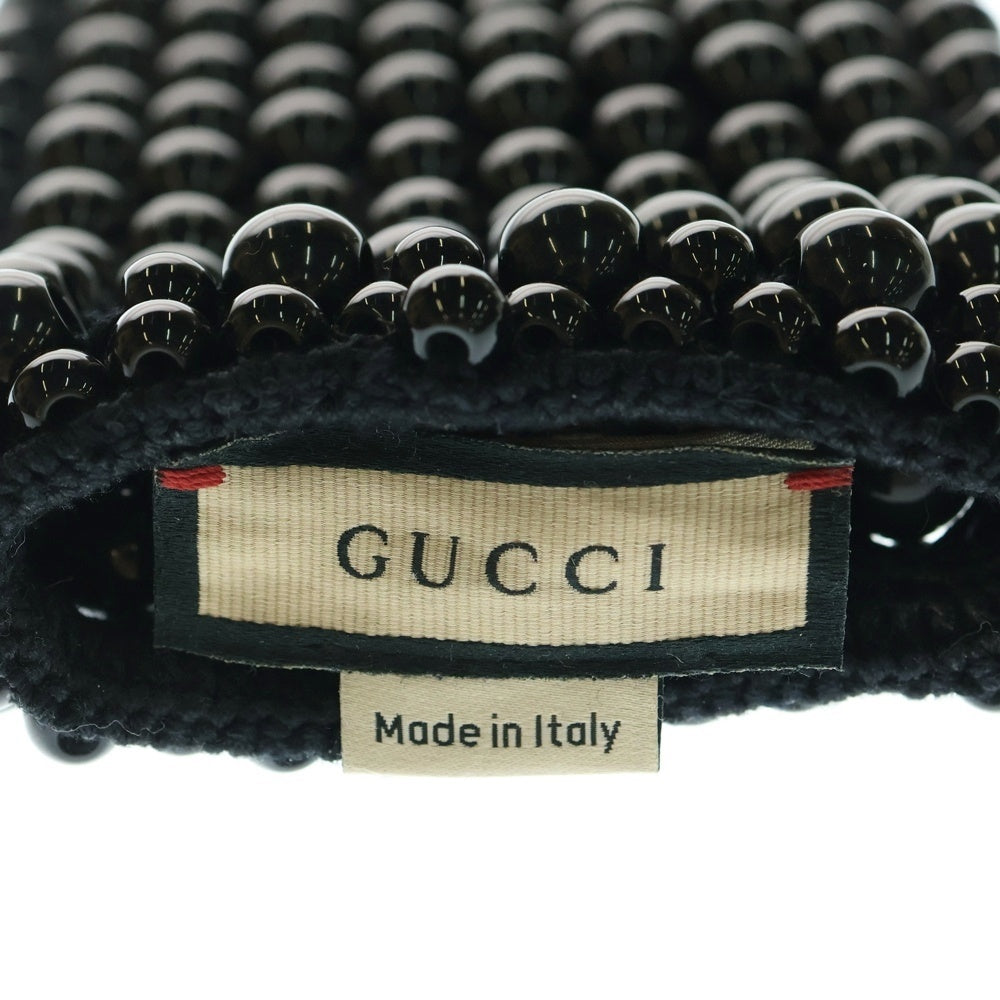 GUCCI(グッチ) Fingerless Beaded Cotton Gloves Black フィンガーレス ビーズ コットン グローブ ブラック 743426 3SAGA