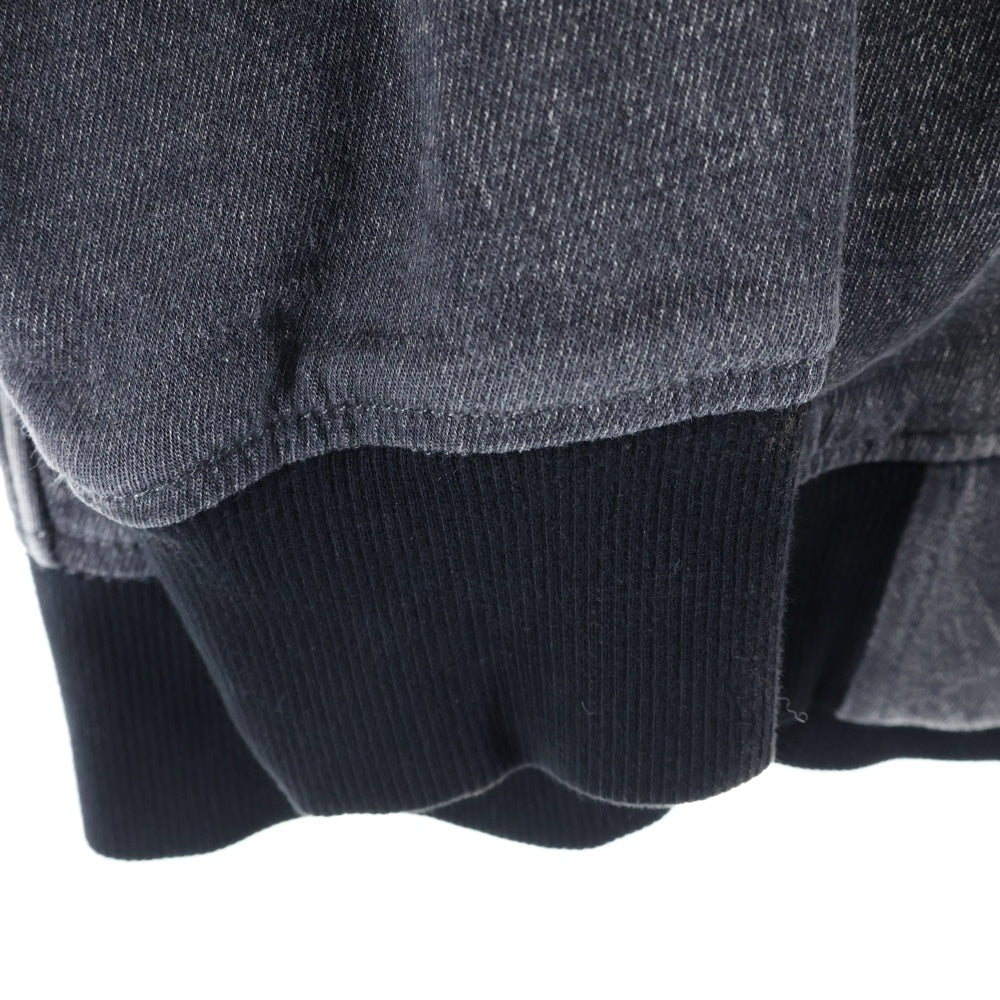 DIESEL(ディーゼル) D-GIR-NE DENIM HOODIE ロゴワッペン ジップアップデニムフーディ パーカー グレー