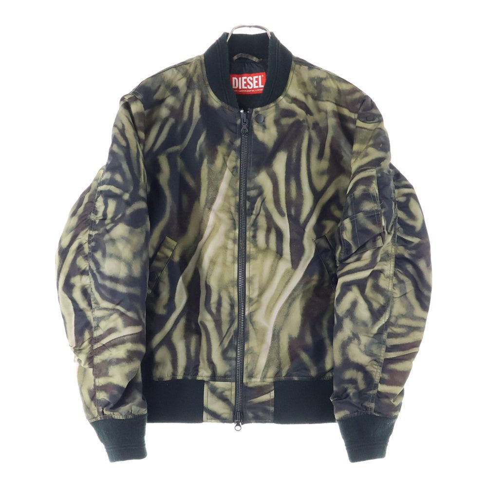 DIESEL(ディーゼル) J-DUBLEE MA-1 ジャケット ロゴ刺繍 ジップアップ ブルゾン カーキ A12602