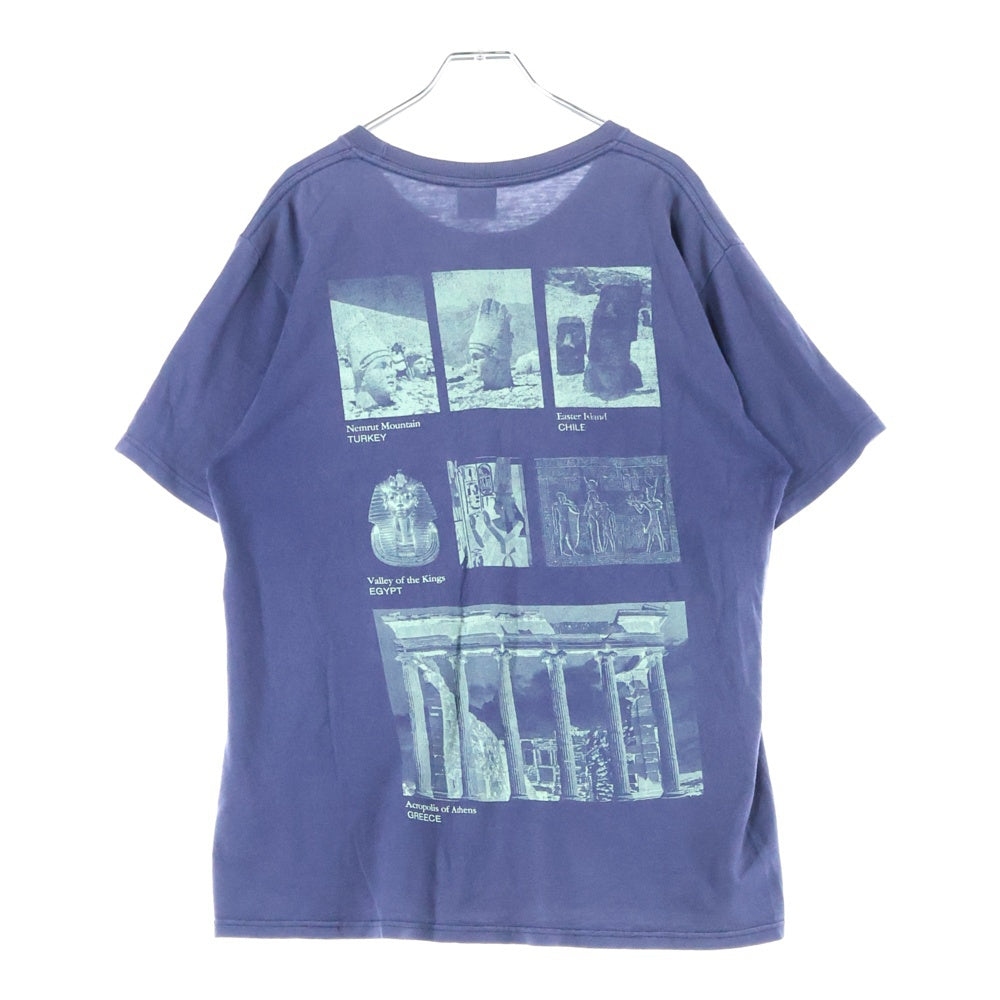 STUSSY(ステューシー) World Wide Ancient Monuments Tee プリントロゴ 半袖Tシャツ カットソー ネイビー