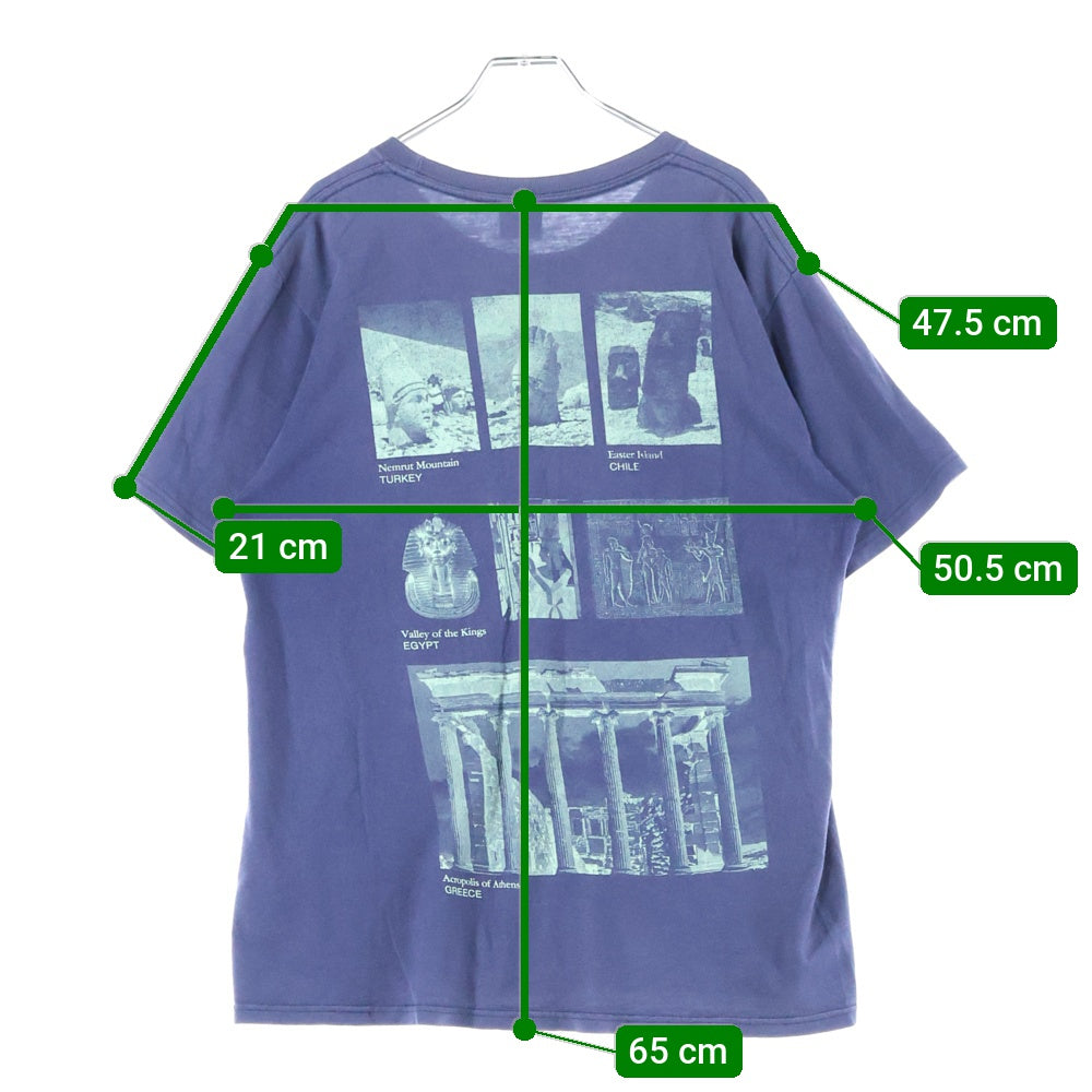 STUSSY(ステューシー) World Wide Ancient Monuments Tee プリントロゴ 半袖Tシャツ カットソー ネイビー