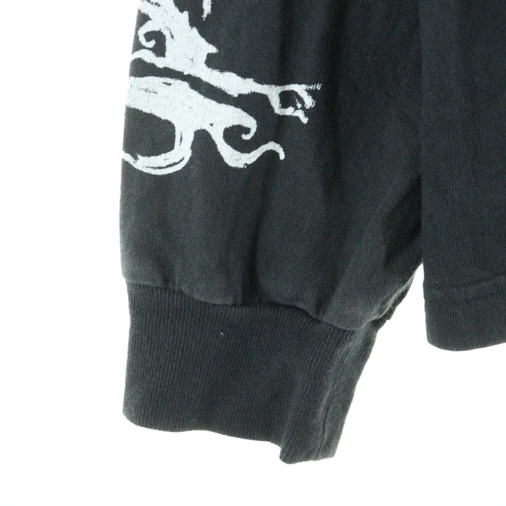 BALENCIAGA(バレンシアガ) 24SS ヴィンテージ加工メタルロゴ長袖Tシャツ カットソー ブラック 699191 TPVO3