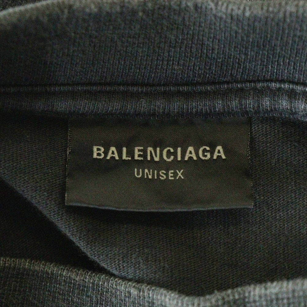 BALENCIAGA(バレンシアガ) 24SS ヴィンテージ加工メタルロゴ長袖Tシャツ カットソー ブラック 699191 TPVO3