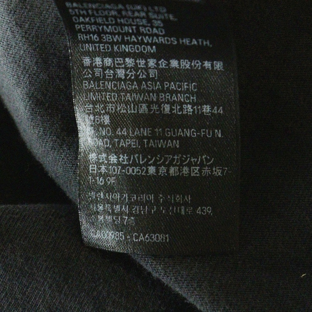 BALENCIAGA(バレンシアガ) 24SS ヴィンテージ加工メタルロゴ長袖Tシャツ カットソー ブラック 699191 TPVO3