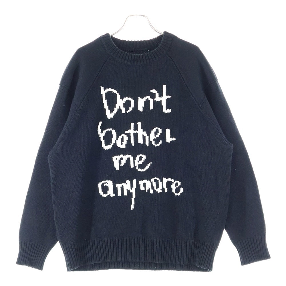 WASTED YOUTH(ウェイステッドユース) 23AW Knit Sweater #1 グラフィックロゴニットセーター ブラック