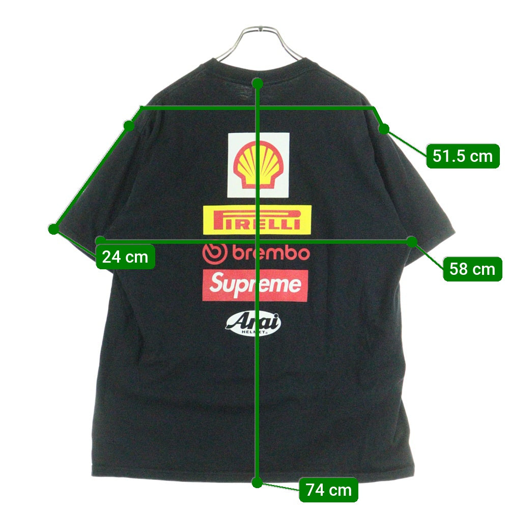 SUPREME(シュプリーム) 24SS Ducati Logos Tee ドゥカティ プリントロゴ 半袖Tシャツ カットソー ブラック
