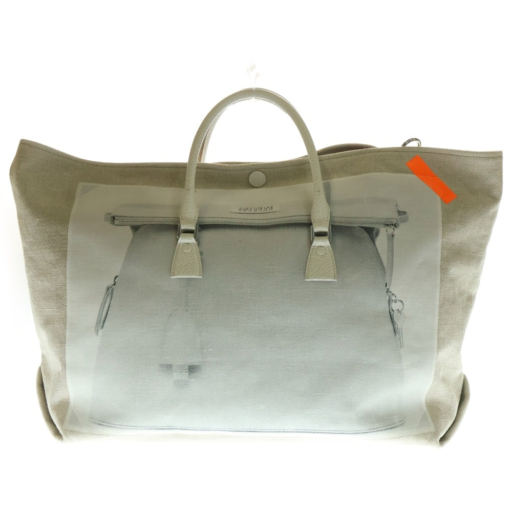 Martin Margiela(マルタンマルジェラ) 2WAY 5AC プリントショッパー キャンバス トートバッグ ショルダーバッグ SB3WC0001 ベージュ