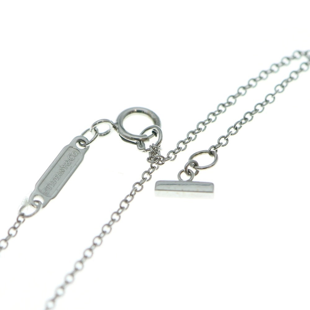 TIFFANY & Co.(ティファニー) Tスマイル ミニ ピンクサファイヤ付チェーンネックレス ペンダント Au750WG ホワイトゴールド レディース