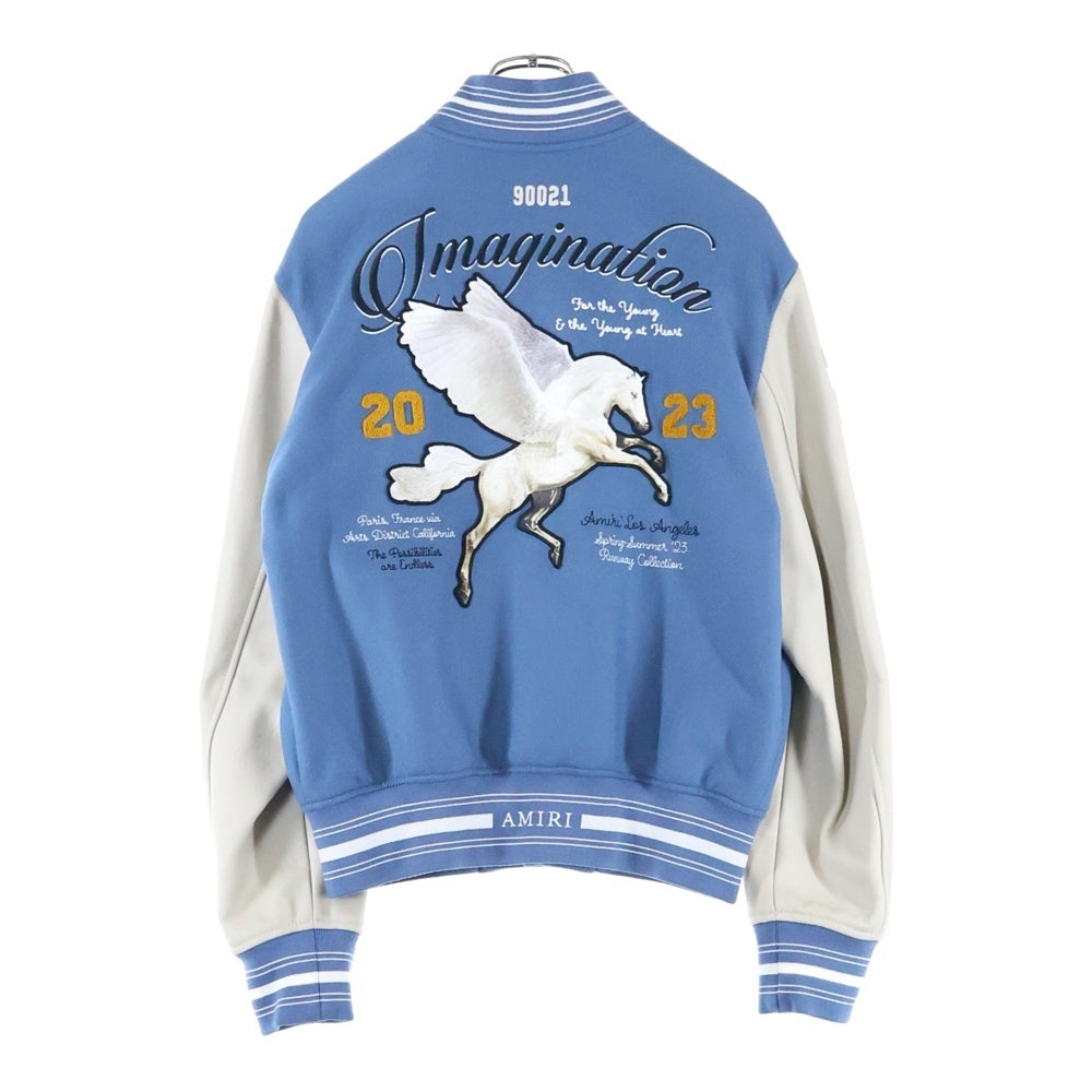 AMIRI(アミリ) Oversized Varsity Jacket オーバー サイズ バーシティ ジャケット スタジャン ブルー