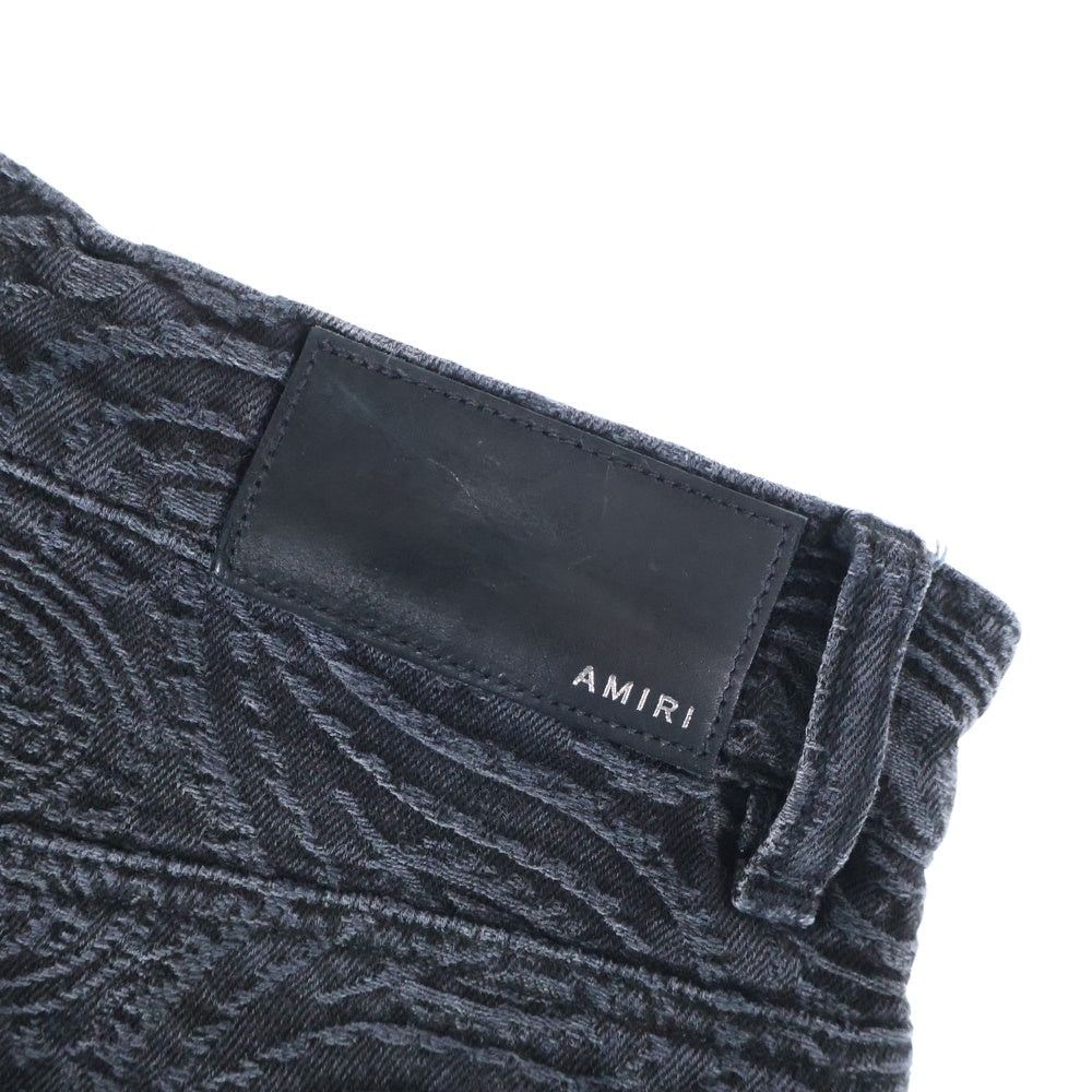 AMIRI(アミリ) バンダナ 総柄 デニム ショーツ ハーフパンツ ブラック