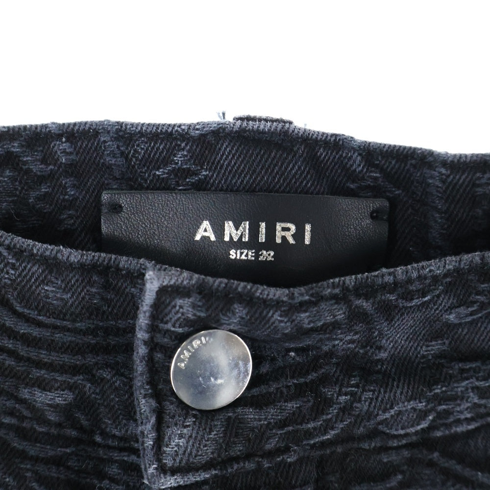 AMIRI(アミリ) バンダナ 総柄 デニム ショーツ ハーフパンツ ブラック