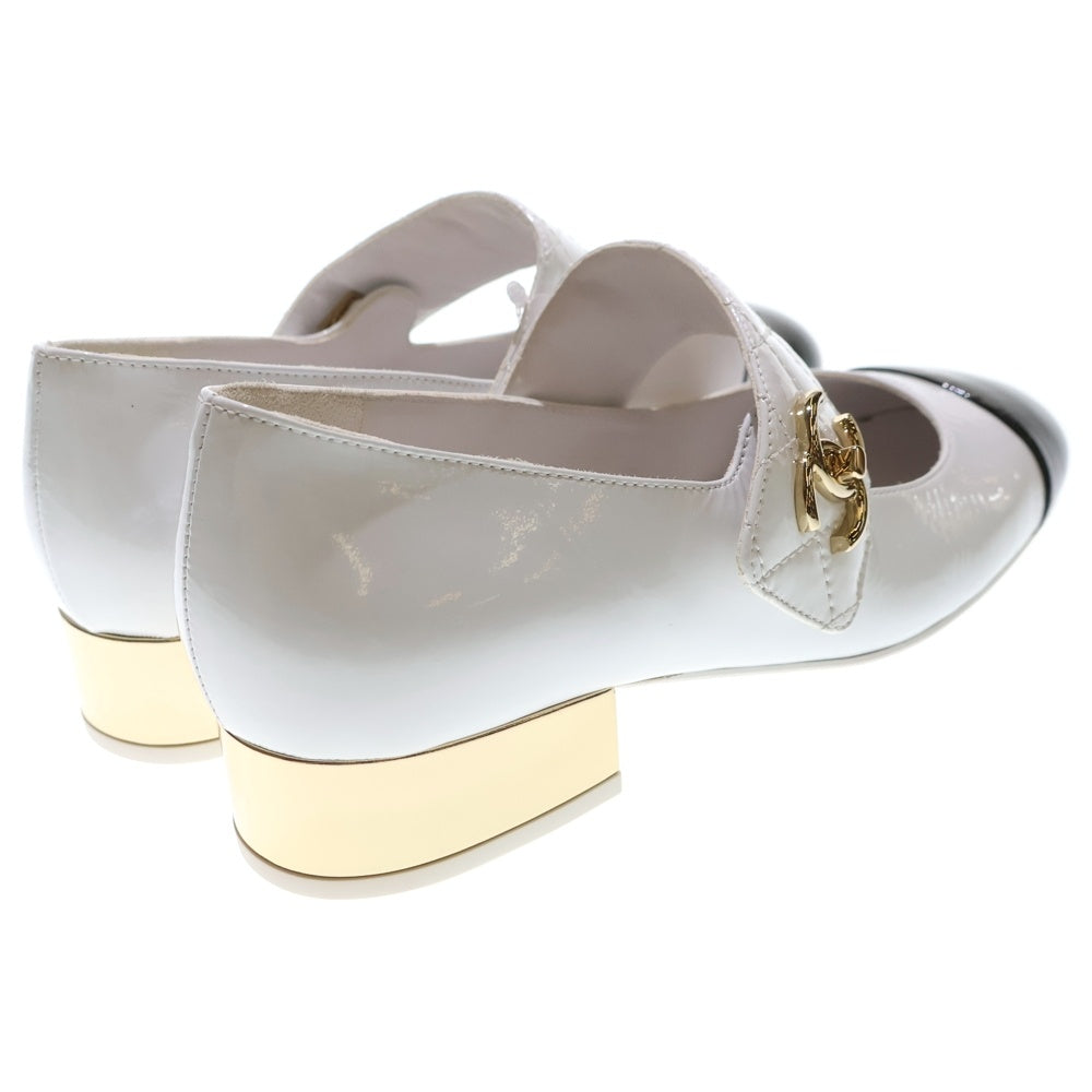 CHANEL(シャネル) ココマーク バイカラー パテントレザーパンプス