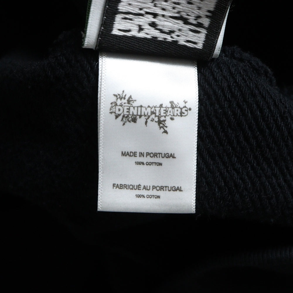 DENIM TEARS(デニムティアーズ) COTTON WREATH コットンリース ジップパーカー スウェット ブラック RN162838