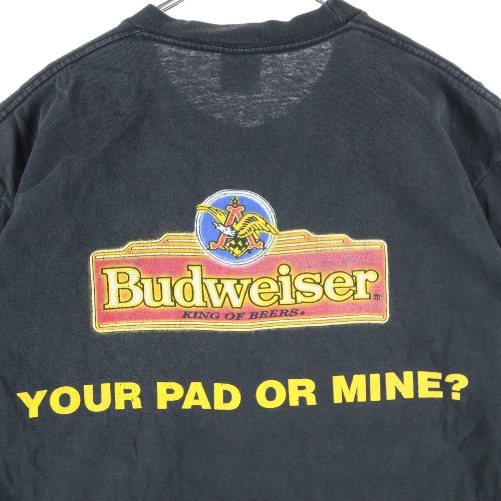 VINTAGE(ヴィンテージ) 90S Budweiser 3 FROGS YOUR PAD OR MINE 両面プリント クルーネック半袖Tシャツ カットソー ブラック