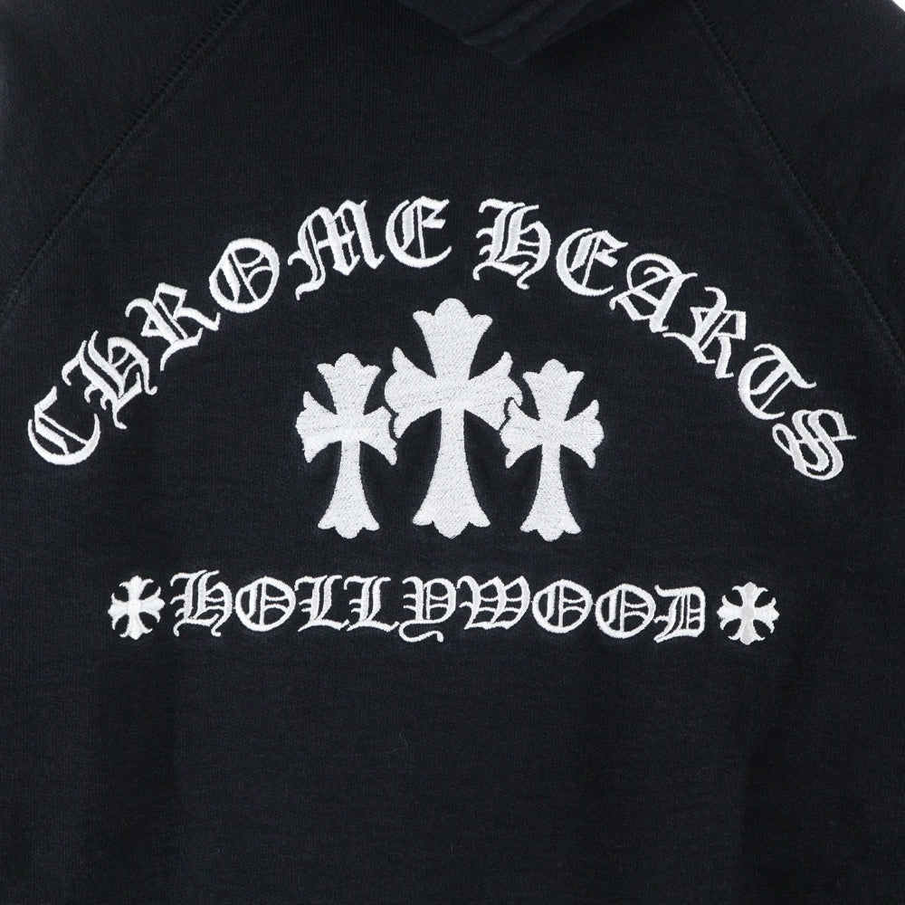 CHROME HEARTS(クロムハーツ) SAILIN ON ZIP HD セメタリークロス刺繍 ジップアップパーカー ブラック/シルバー