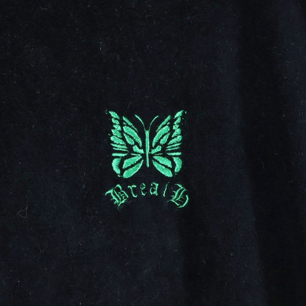 Needles(ニードルス) 25SS ×BREATH Rib Collar Track Jacket - C／PE Velour ベロア ストレートトラックジャケット ブラック QV1584