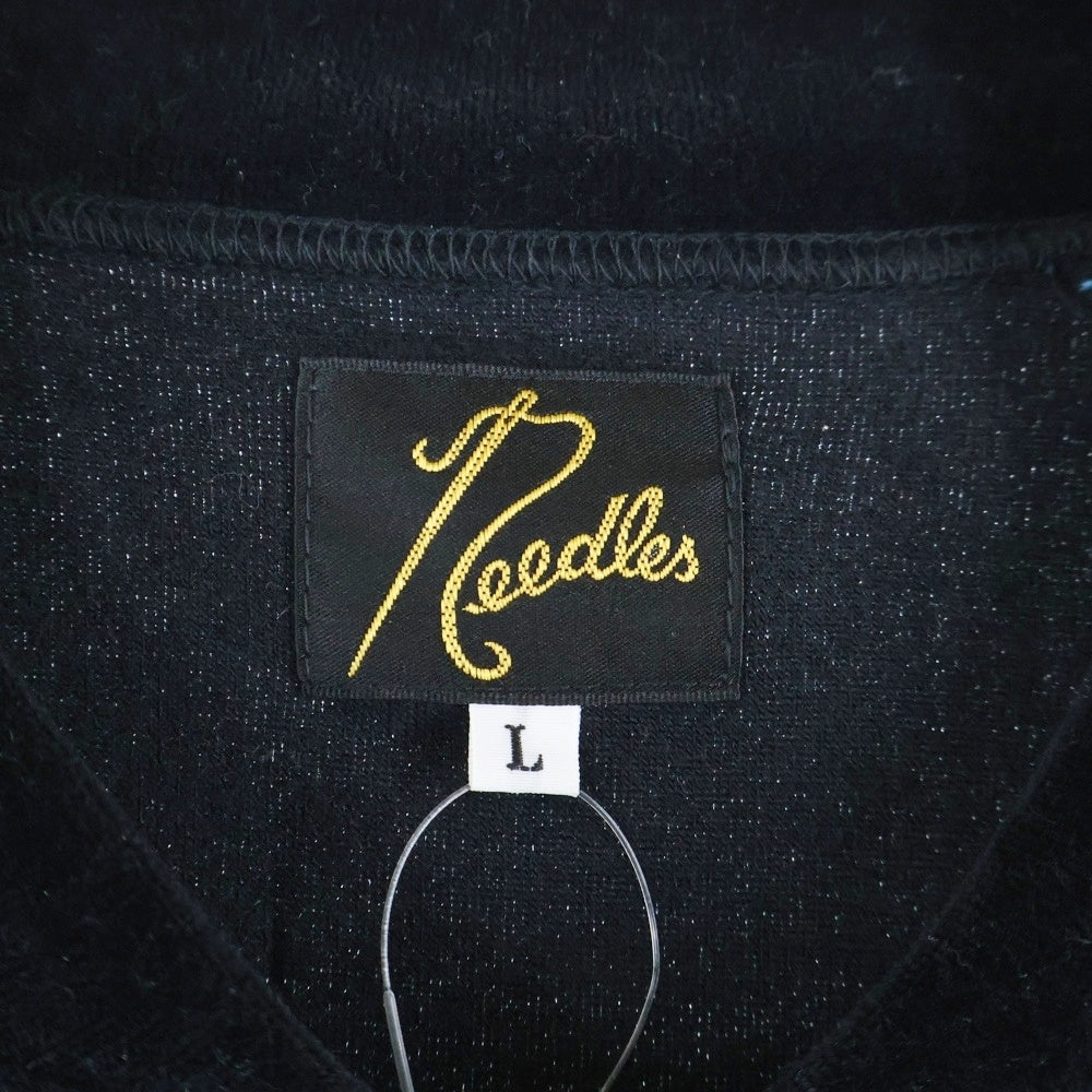 Needles(ニードルス) 25SS ×BREATH Rib Collar Track Jacket - C／PE Velour ベロア ストレートトラックジャケット ブラック QV1584