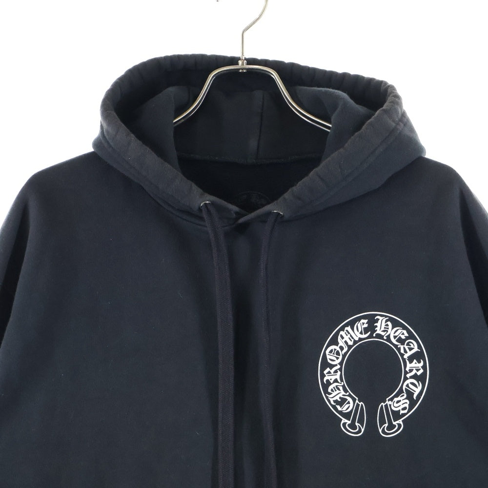 CHROME HEARTS(クロムハーツ) SWTSHRT PLVR バックホースシュープリント スウェットプルオーバーパーカー ブラック