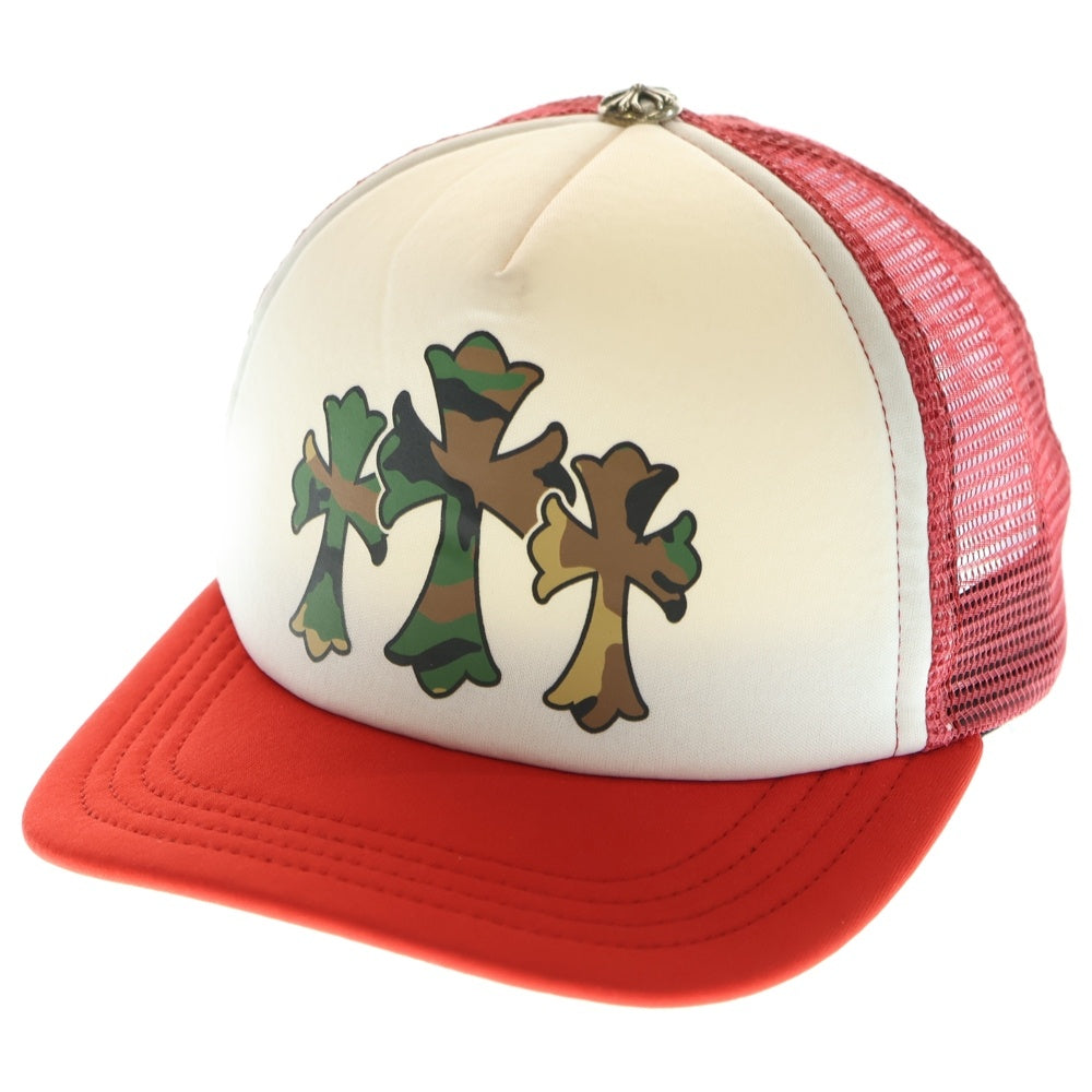 CHROME HEARTS(クロムハーツ) カモセメタリークロス メッシュ トラッカーキャップ レッド