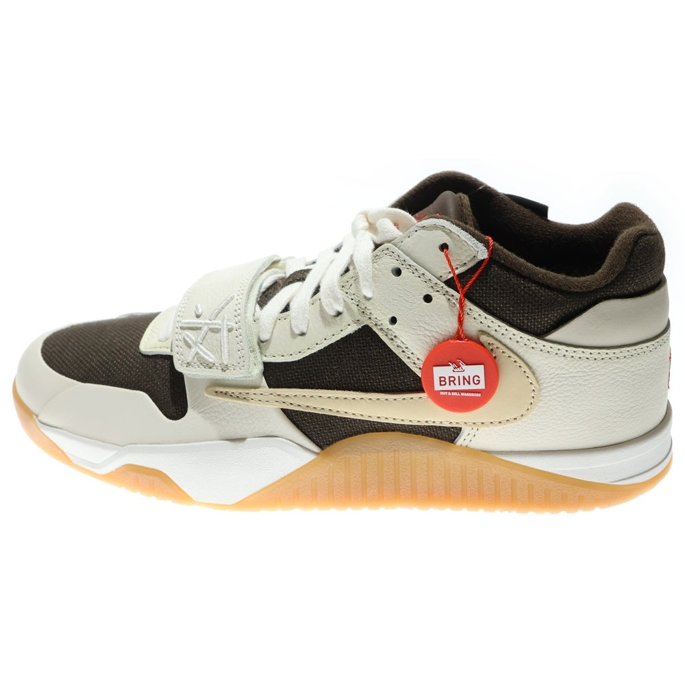 NIKE(ナイキ) ×TRAVIS SCOTT JORDAN JUMPMAN JACK FZ8117‐100 トラヴィススコット ジョーダン ジャンプマン ローカットスニーカー ホワイト/ブラウン US10.5/28.5cm