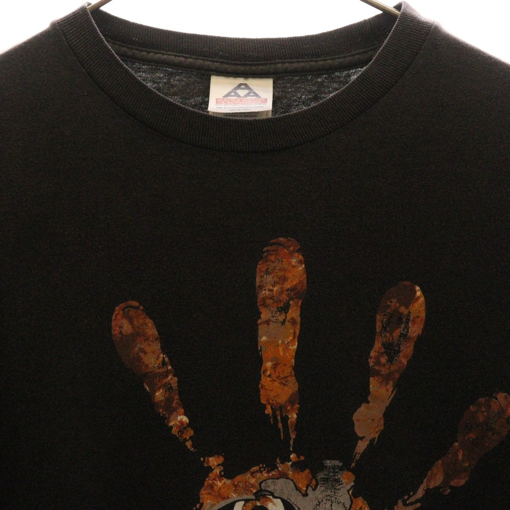 VINTAGE(ヴィンテージ) 00's PUSHEAD Chaser Hand Of Skull ALSTYLE パスヘッド ハンドスカル フロントプリント 半袖Tシャツ カットソー ブラック