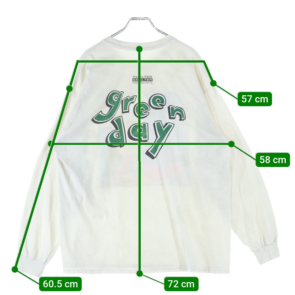 VINTAGE(ヴィンテージ) 90's GREEN DAY DOOKIE BY HELTER SKELTER L/S BOOTLEG グリーンデイ ドゥーキー ブート プリント長袖Tシャツ カットソー ホワイト ※タグ欠損