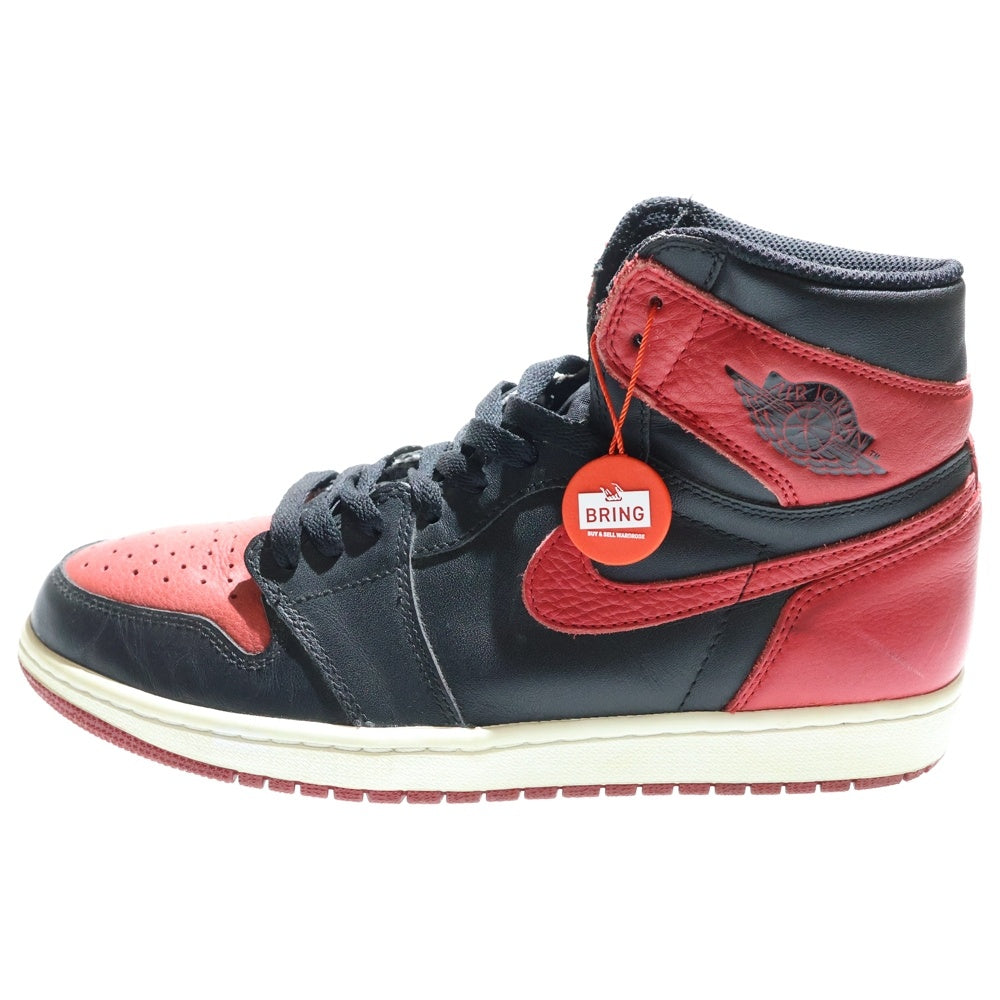 NIKE(ナイキ) 【観賞用2016年製】 AIR JORDAN 1 RETRO HIGH OG BANNED BRED 555088-001 エアジョーダン1 ブレッド ハイカットスニーカー レッド/ブラック US10.5/28.5cm
