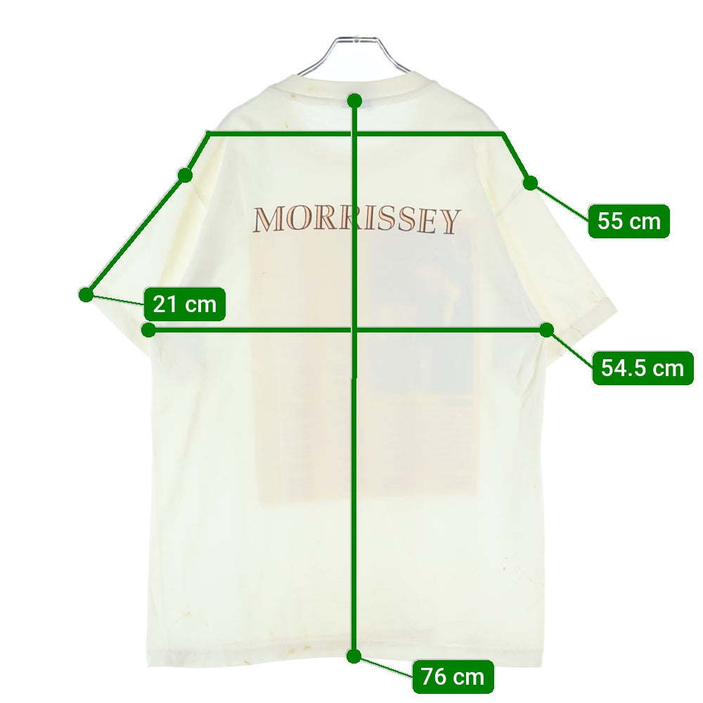 VINTAGE(ヴィンテージ) 90's Morrissey Newspaper GIANT モリッシー ニュースペーパー 両面プリント半袖Tシャツ カットソー ホワイト